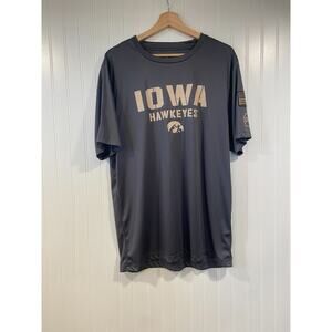 Iowa Hawkeye Shirt Men's XL Gray Army Light Weight, University